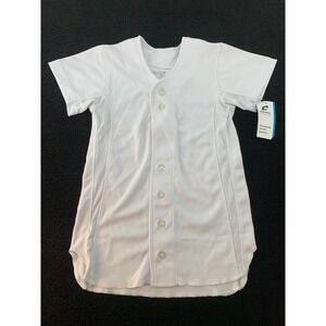 Champro Youth Baseball Jersey White‎ Short Sleeve Performance Comfort Size S